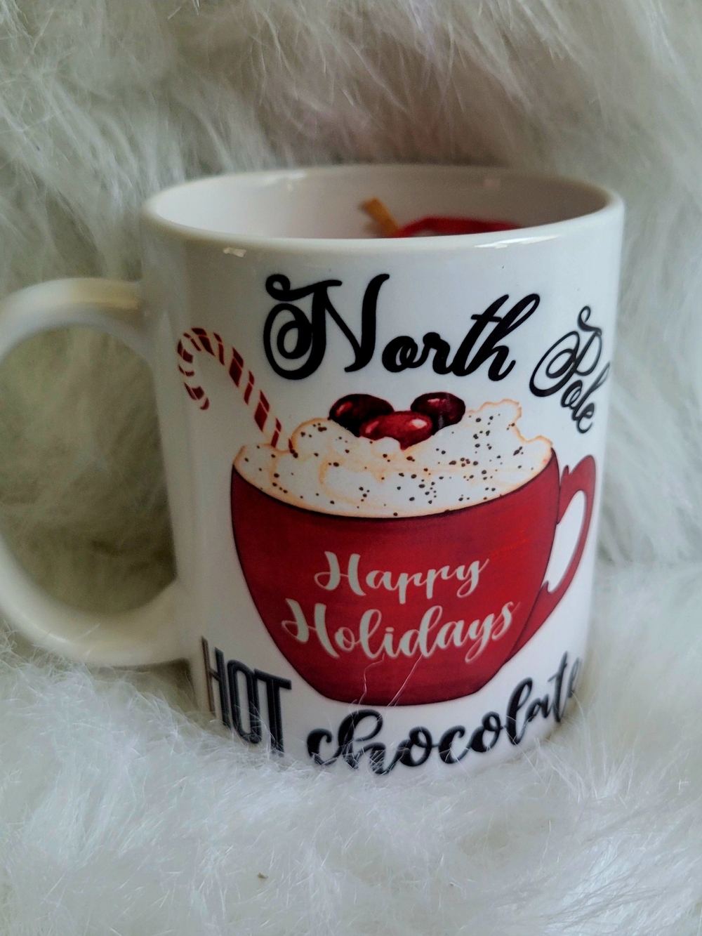 North Pole Happy Holidays Red Hot Chocolate Mug - Home Holiday